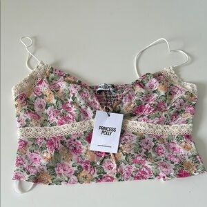 Princess Polly Floral Lace Crop Top